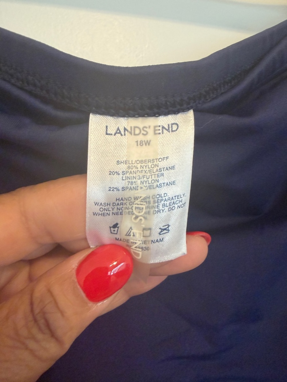 Lands' End Deep Navy Swim Top & Bottom - Picture 3 of 5